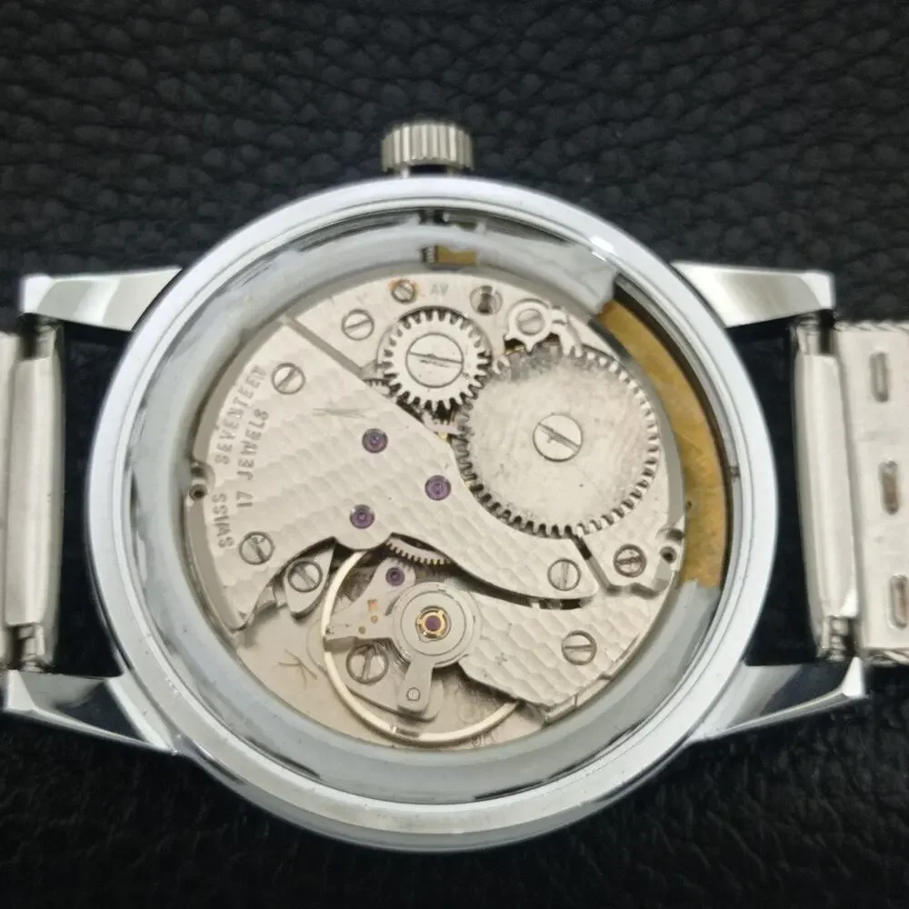Vintage 1976 Montine Of Switzerland  Manual Mens Silver Watch W/Steel Strap